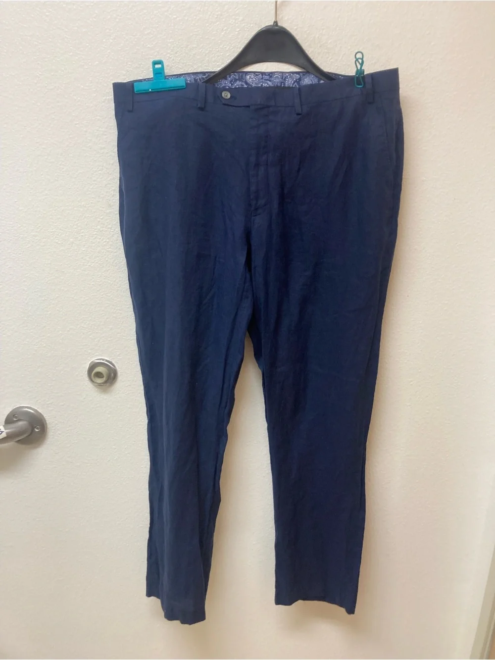 LAUREN RALPH LAUREN  Navy Blue 💯 Percent Linen Pants 40x32